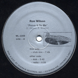 Ron Wilson Prove It To Me Vinyl 12" USED
