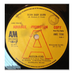 Hudson-Ford Burn Baby Burn Vinyl 7" USED