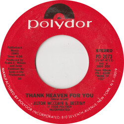 Alton McClain & Destiny Thank Heaven For You Vinyl 7" USED