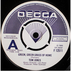 Tom Jones Green, Green Grass Of Home Vinyl 7" USED