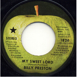 Billy Preston My Sweet Lord Vinyl 7" USED