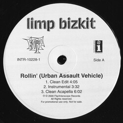 Limp Bizkit / DMX / Redman / Method Man Rollin' (Urban Assault Vehicle) Vinyl 12" USED
