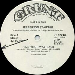 Jefferson Starship Find Your Way Back Vinyl 12" USED