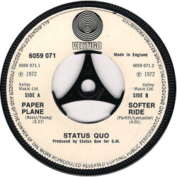 Status Quo Paper Plane Vinyl 7" USED