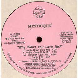 Mysticque' Why Won't You Love Me? Vinyl 12" USED