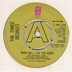 The Three Degrees When Will I See You Again / I Didn't Know Vinyl 7" USED