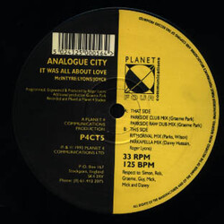 Analogue City It Was All About Love (Remixes) Vinyl 12" USED