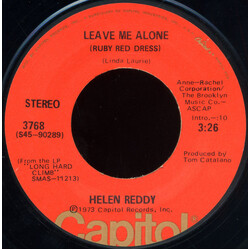 Helen Reddy Leave Me Alone (Ruby Red Dress) Vinyl 7" USED