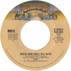 Kiss Rock And Roll All Nite Vinyl 7" USED