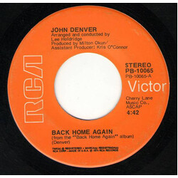 John Denver Back Home Again Vinyl 7" USED