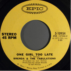 Brenda & The Tabulations One Girl Too Late Vinyl 7" USED