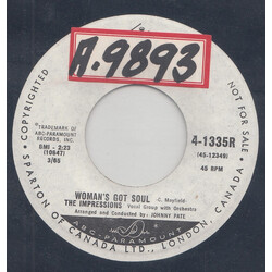 The Impressions Woman's Got Soul Vinyl 7" USED