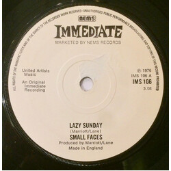 Small Faces Lazy Sunday Vinyl 7" USED