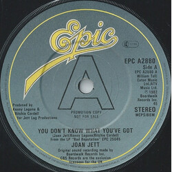 Joan Jett You Don't Know What You've Got Vinyl 7" USED