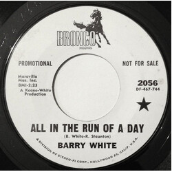 Barry White All In The Run Of A Day Vinyl 7" USED