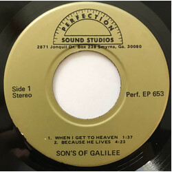 The Sons Of Galilee When I Get To Heaven Vinyl 7" USED