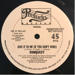 Conquest Give It To Me (If You Don't Mind) Vinyl 12" USED