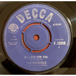 The Mongrels (2) My Love For You Vinyl 7" USED