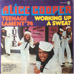 Alice Cooper auto-1 Teenage Lament '74 / Working Up A Sweat Vinyl 7" USED