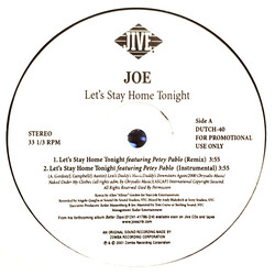 Joe Let's Stay Home Tonight (Remix) Vinyl 12" USED