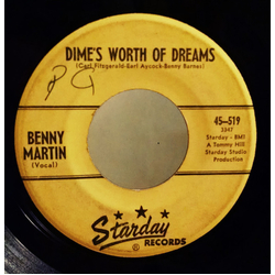 Benny Martin Dime's Worth Of Dreams / Pretty Girl Vinyl 7" USED