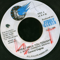 General Degree When I Hold You Tonight Vinyl 7" USED