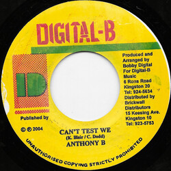 Anthony B Can't Test We Vinyl 7" USED