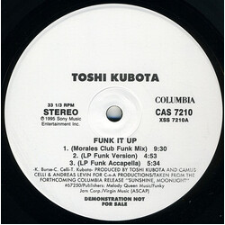 Toshinobu Kubota Funk It Up USED VINYL 12INCH PROMO 33 S RPM