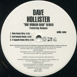 Dave Hollister / Redman One Woman Man (Remix) USED VINYL 12INCH 33 S RPM PROMO