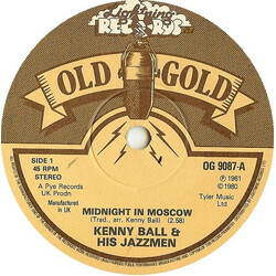 Kenny Ball And His Jazzmen / Sounds Orchestral Midnight In Moscow / Cast Your Fate To The Wind USED VINYL 7INCH 45 RPM REISSUE STEREO