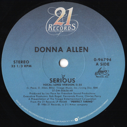 Donna Allen Serious Vinyl 12" USED
