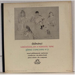 Ernst von Dohnányi / Royal Philharmonic Orchestra / Sir Adrian Boult Variations On A Nursery Tune / Piano Concerto No. 2 Vinyl LP USED