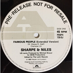 Sharpe & Niles Famous People Vinyl 12" USED