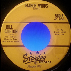 Bill Clifton And His Dixie Mountain Boys March Winds Vinyl 7" USED
