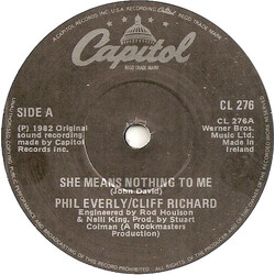 Phil Everly / Cliff Richard She Means Nothing To Me Vinyl 7" USED
