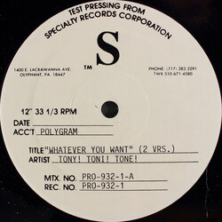 Tony! Toni! Toné! Whatever You Want Vinyl 12" USED