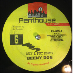 Beenie Don Dun & Put Down USED VINYL 12INCH 45 RPM