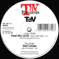 Tony De Vit Feel My Love / Get Loose Vinyl 12" USED