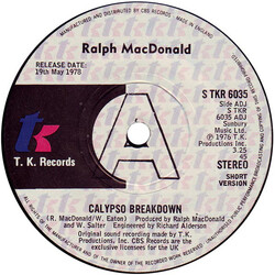 Ralph MacDonald Calypso Breakdown Vinyl 7" USED