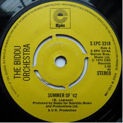 Biddu Orchestra Summer Of '42 Vinyl 7" USED