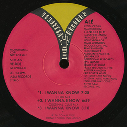 Alé I Wanna Know Vinyl 12" USED