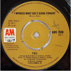 F.B.I. (10) I Wonder What She's Doing Tonight Vinyl 7" USED