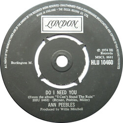 Ann Peebles Do I Need You Vinyl 7" USED