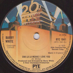 Barry White Sha La La Means I Love You Vinyl 7" USED