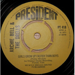 Archie Bell & The Drells Girls Grow Up Faster Than Boys Vinyl 7" USED