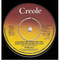 Roni Hill You Keep Me Hanging On / Stop! In The Name Of Love Vinyl 7" USED