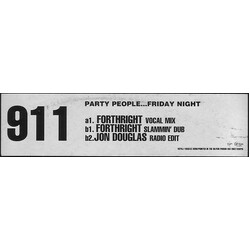 911 (4) Party People...Friday Night Vinyl 12" USED