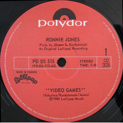 Ronnie Jones Video Games Vinyl 12" USED