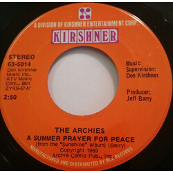 The Archies A Summer Prayer For Peace Vinyl 7" USED