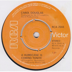 Carol Douglas A Hurricane Is Coming Tonite USED VINYL 7INCH 45 RPM